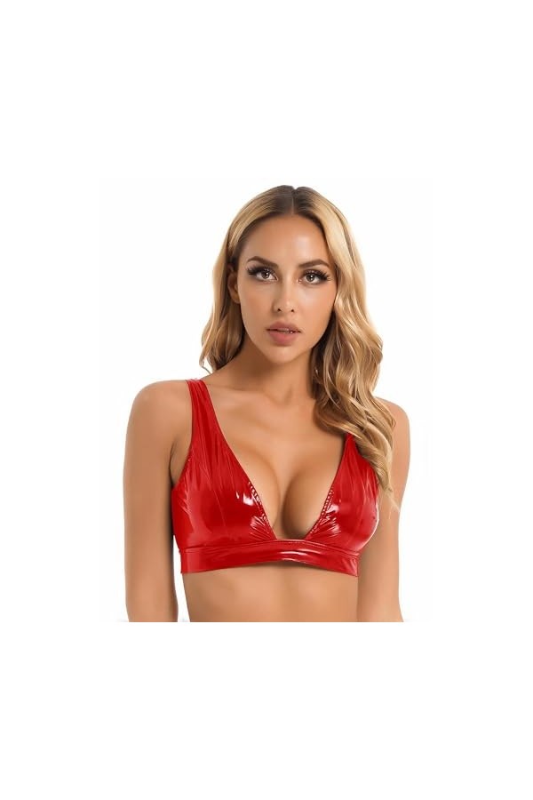 Lingerie Sexy Femme Coquine Hot Lingerie sans Manches À Bretelles Basses, Rouge, XXXL