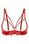Lingerie Sexy Hot Chaude Soutien-Gorge Exposé avec Nœud Papillon Et Armatures, Sangle Réglable, Rouge, 4XL