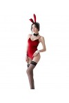 Costume de lapin sexy pour femme - Costume de lapin sexy - Body de cosplay - Fête JK, noir, Taille Unique