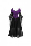 Robe dHalloween pour femme gothique en maille filet - Robe maxi - Costume avec manches trompette - Costume dHalloween - Rob