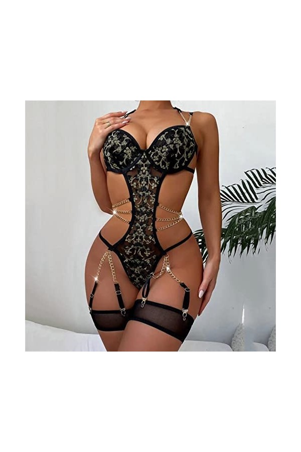 Sous-vêtements sexy pour femme - Ensemble de lingerie pour femme - Soutien-gorge érotique de qualité supérieure - Robe en rés