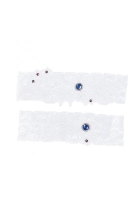 SOIMISS 2 Pièces Ensemble Jarretière De Mariée Bleu Costume De Bal Costume Bleu Jarretière Jarretière De Mariage Floral Dente