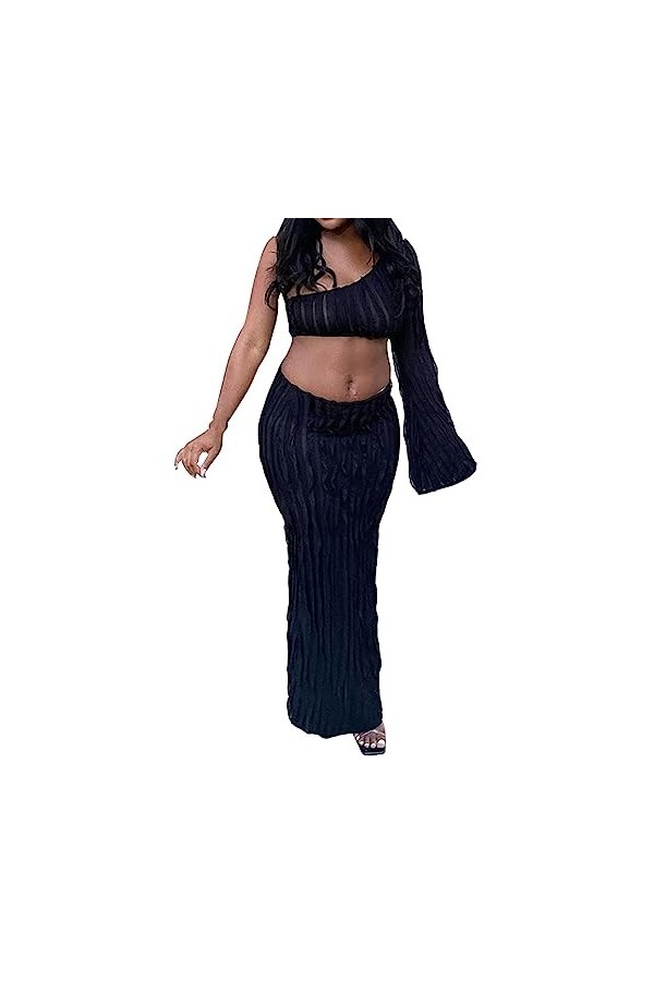 Robe Champagne sexy haut dames costume sac hanche jupe deux pièces ensemble Robe Bustier Violette Hot Pink, M 