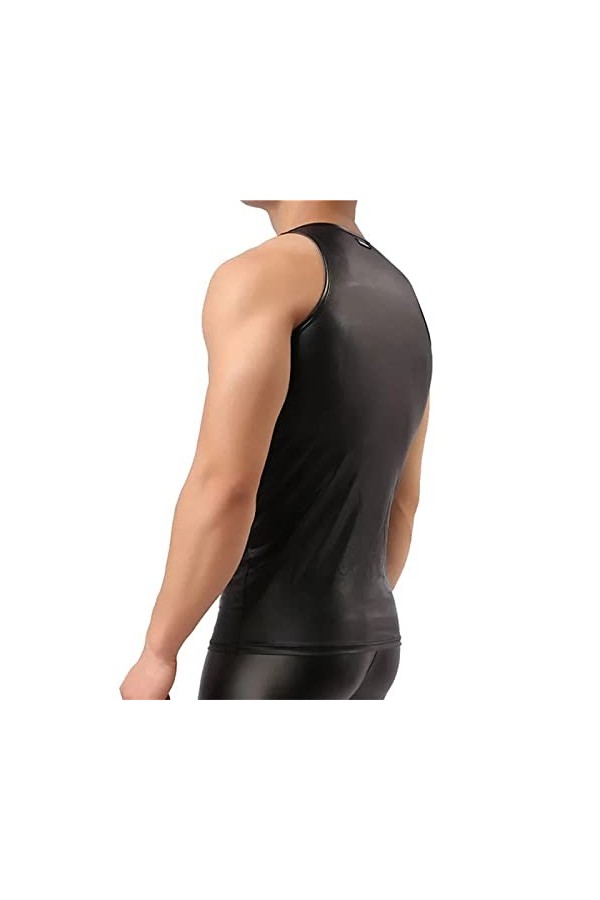 Générique Uniforme Sexy Homme Couleur Unie en Cuir Sexy Manteau Sexy en Cuir Manteau vêtements Gilet Chemisier Plaid Pyjama S