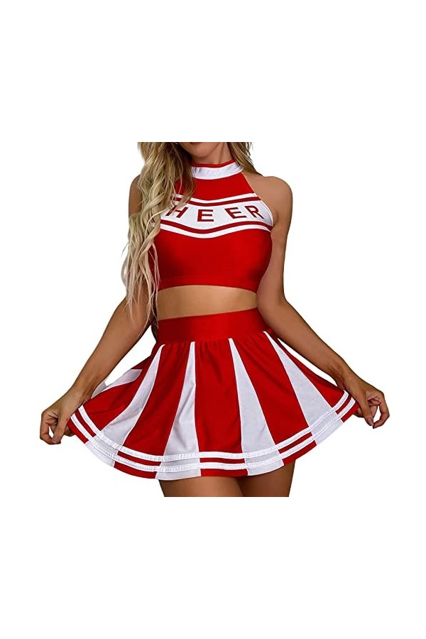 Lingerie Femme Sexy Ensemble Homme Sexy Hot y2*k Lingerie Amusante pour Femmes, Haut sans Manches, Jupe rayée, Robe de Nuit, 