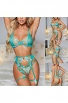 Bodys Sexy Femmes sous-vêtements Babydolls Lingerie Résille Vêtements de Nuit Résille Creux Combinaison Femme Sexy Valentin S