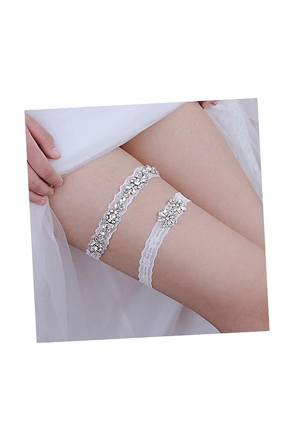 jojofuny 1 Paire Jarretières pour La Mariée Jarretières De Mariage Jarretière De Mariée Blanc Mariage Mariée Jarretière Jarre