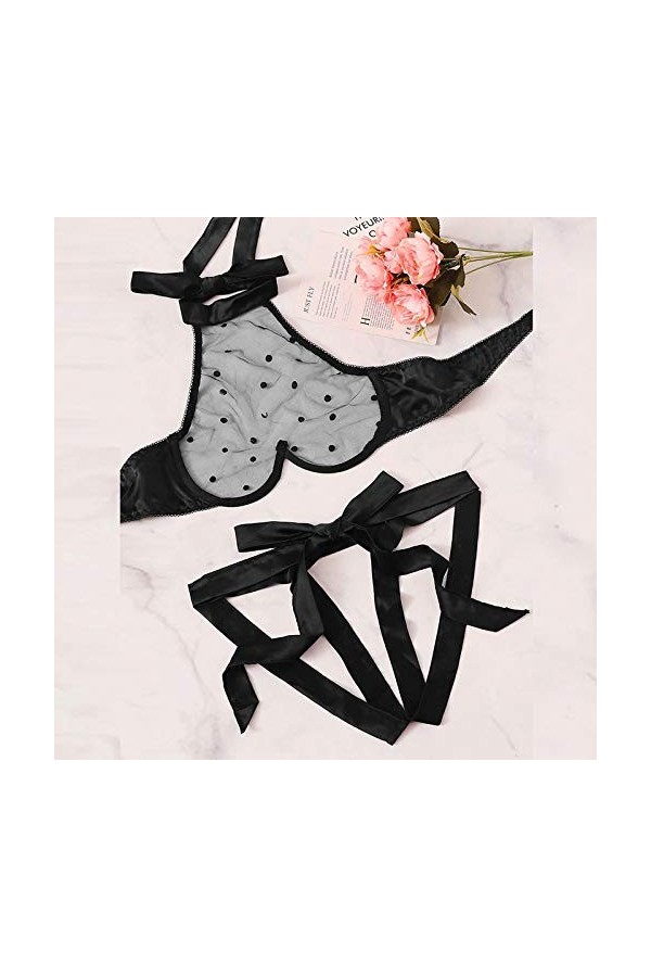 Lingerie Sexy Ensemble Femme Erotique sous-Vetements Sexy Vêtements De Nuit Dentelle Ensemble Soutien Gorge et String 2 Pièce