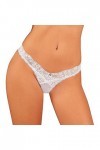 Obsessive String Sexy Dentelle Séduisante Heavenlly Thong, Blanc,M-L