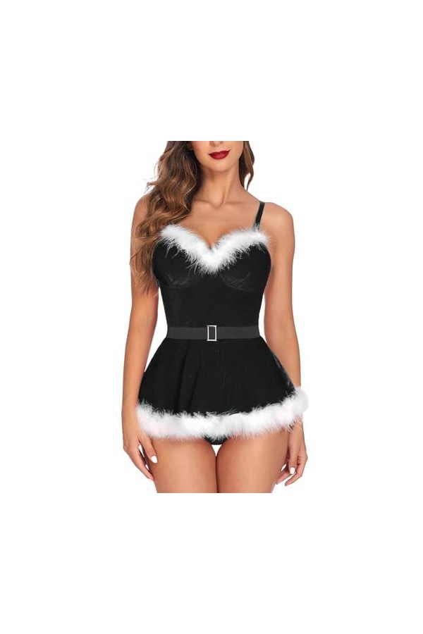 Lingerie sexy pour femme - Rouge - En laine violette - Avec porte-jarretelles et porte-jarretelles - Avec soutien-gorge push-