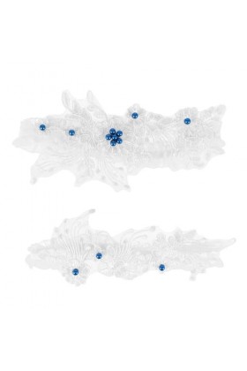 ifundom 1 Paire De Jarretelles en Dentelle Florale Anneaux De Jambe en Dentelle Jarretelles De Mariage en Strass Porte-Jarret