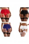 Yummy Bee - Ensemble porte-jarretelles à 6 sangles - Ensemble porte-jarretelles taille haute Waspie - Bretelles métalliques -