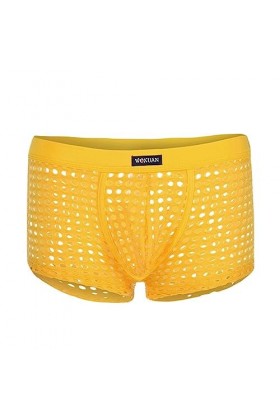 WEITING Lingerie Sexy Hommes Culotte Érotique Section Mince sous-Vêtements Dentelle Bikini Évider Culotte Pantalon-F1,XXXL