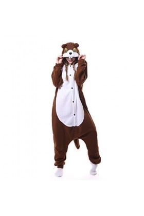 Cosplay Adulte Pyjamas Unisexe Onesies Deguisement Animaux Grenouillères Romper Pajamas écureuil Vêtements de Nuit Carnaval C