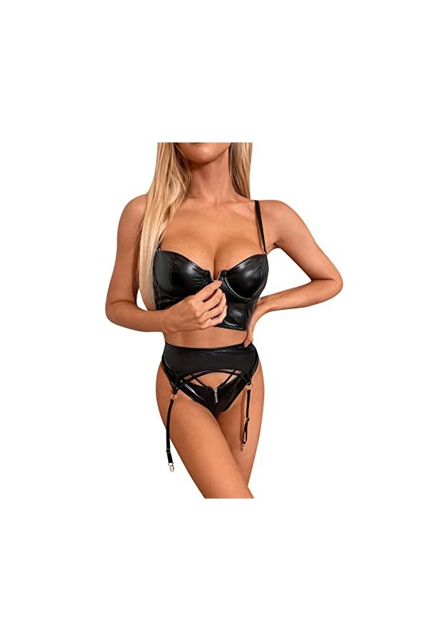 Ensemble Soutien Gorge et String Femme Erotique Lingerie Sexy Ensemble Dentelle Vêtements De Nuit 2 Pièce sous-Vetements Sexy