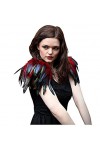 keland Femmes Gothic Cape en Plumes Châle Poncho Étole Epaulettes Bolero pour Halloween Cosplay Costume Lot De 2 Bleu 
