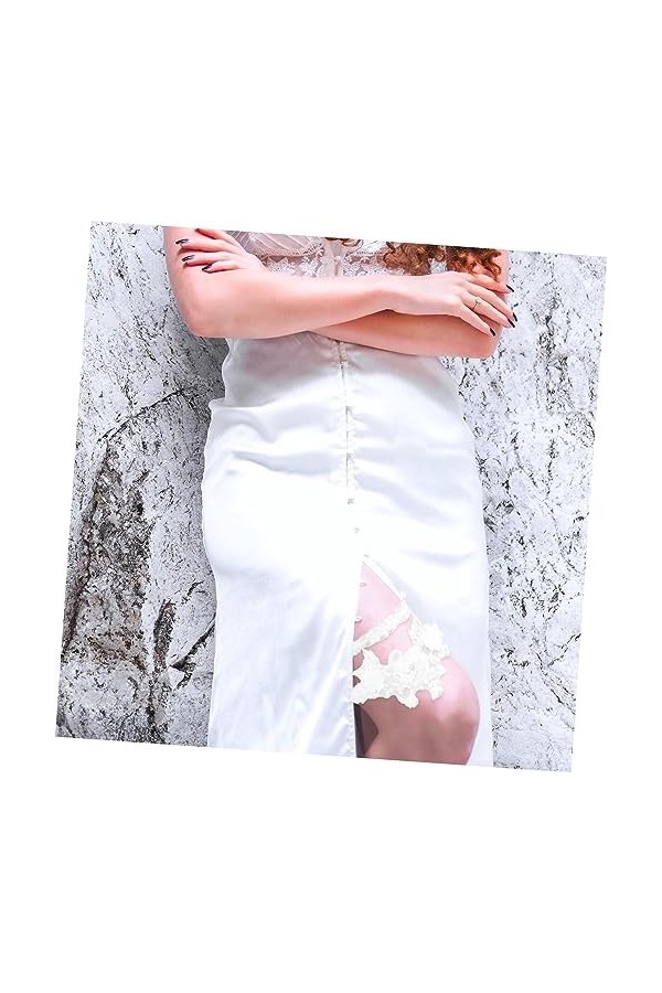 SOIMISS 1 Paire Jarretière De Mariée Jarretières De Mariage Blanc Costumes De Bal Blanc Jarretière Nuptiale Stretch Jarretièr