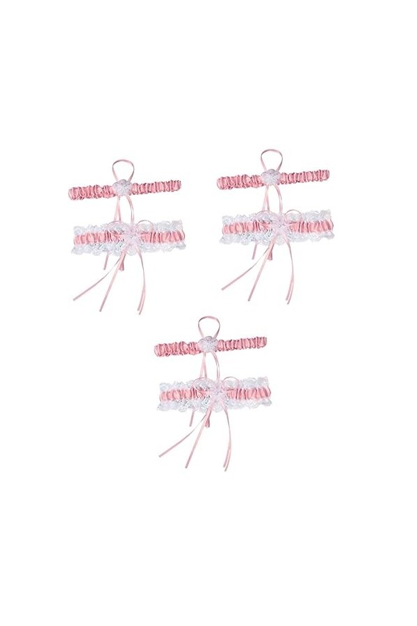 GALPADA 2 Paires pour La Mariée Conception Jarretière Anneau De Fiançailles De Mariage Floral Bowknot Ceintures Beau Décor Tr