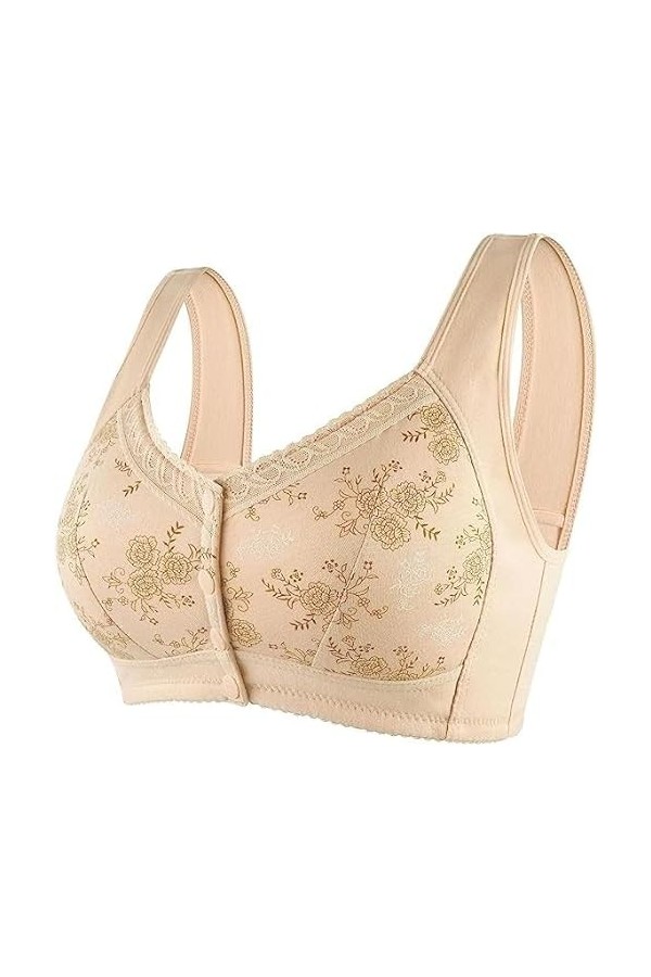 Glamorette Snap Front Bra Femmes âgées,Glamorette Bra for Seniors,Glamorette Bras Front Snaps Seniors Snap Front Bra Color :