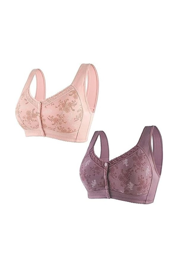 Glamorette Snap Front Bra Femmes âgées,Glamorette Bra for Seniors,Glamorette Bras Front Snaps Seniors Snap Front Bra Color :