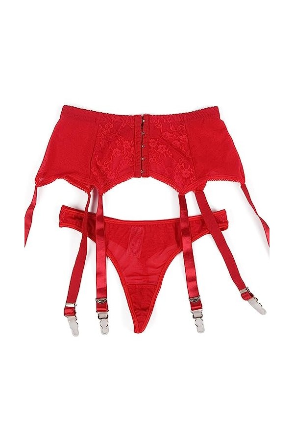 Plus Taille Haute Porte-Jarretelles Sexy Lace Ceinture avec 6 Sangle Métal Clip pour Bas sous-vêtements Lingerie