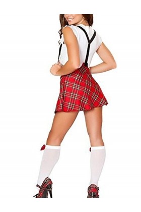 YUANMO Femmes sexy école fille uniforme cosplay Strappy Halter jupe Lingerie ensemble