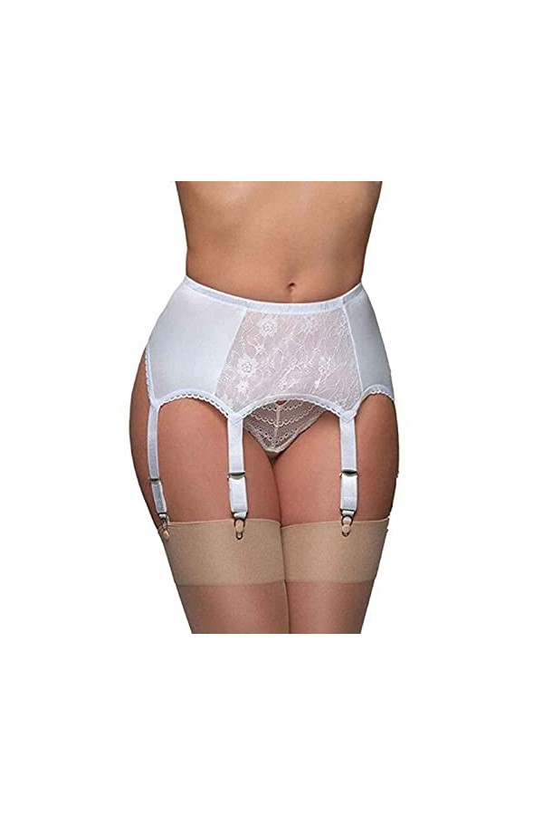 COOKOE Ceinture porte-jarretelles sexy vintage taille haute dentelle femme sous-vêtements sexy jarretelles maille bas jarrete