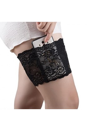 Wsnld 1 pièces Protection des Jambes Femme jambières Anti-Friction téléphone Poche&nbsp;&nbsp;&nbsp;Dentelle Fleurs Haute élasticité Anti-fr
