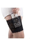 Wsnld 1 pièces Protection des Jambes Femme jambières Anti-Friction téléphone Poche&nbsp;&nbsp;&nbsp;Dentelle Fleurs Haute élasticité Anti-fr