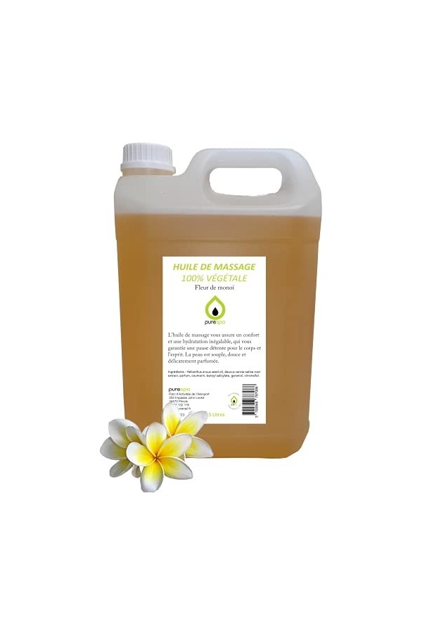 Purespa Huile de Massage végétale parfumée - 100% Massage Naturelle exotique Oranger, 5 Litres 