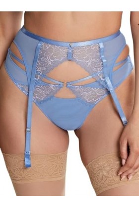 Panache Cleo Valentina Luxe Porte-jarretelles Taille Haute Denim, denim, X-Large