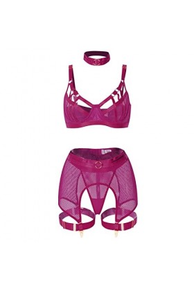 Lingerie Femme Sexy Ensemble Homme Sexy Hot y28.k Lingerie Corset Ensemble Dentelle Body Bustier Exotique avec du Cou Jambe B