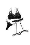 Ensemble Soutien Gorge et String Femme 2 Pièce sous-Vetements Sexy Lingerie Sexy Ensemble Dentelle Vêtements De Nuit Erotique