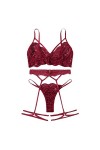 Ensemble Soutien Gorge et String Femme 2 Pièce sous-Vetements Sexy Lingerie Sexy Ensemble Dentelle Vêtements De Nuit Erotique