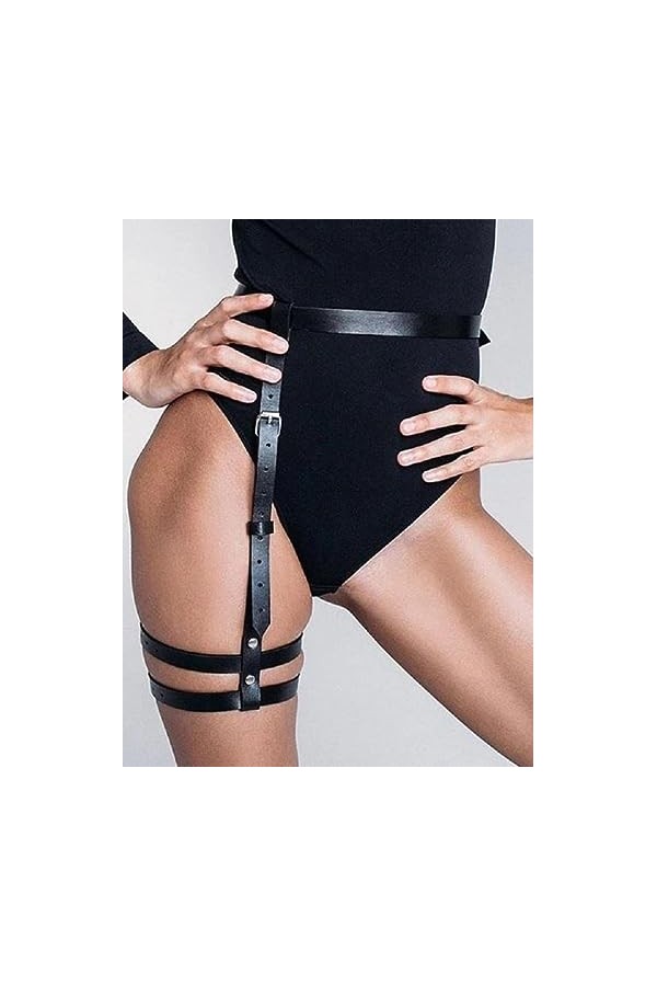 EshAls Ceinture gothique vitalité porte-jarretelles Punk Rave Jarretière LB-335 Taille unique