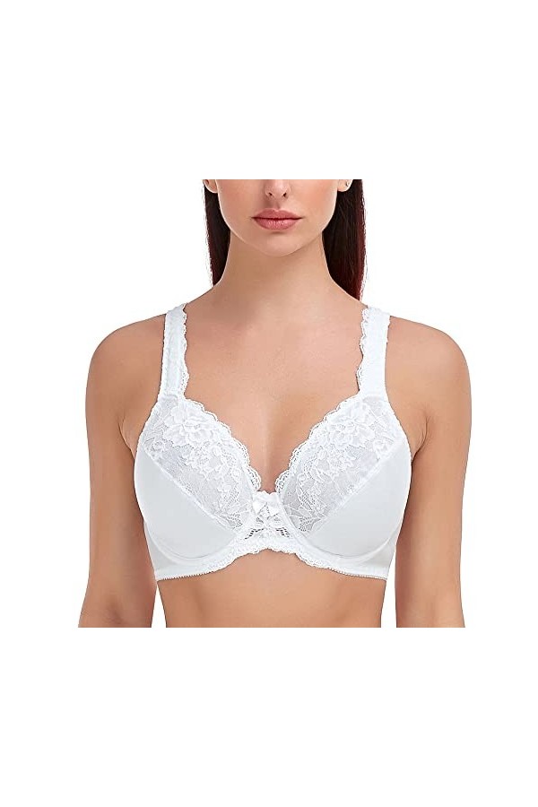Soutien-Gorge Femmes Sexy Lingerie Gris Dentelle Perspective Broderie Floral Bralette Plus La Taille FGHI 34 36 38 40 42 44 4