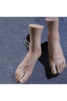 HLGQ Modèle de Pied Masculin de Silicone réaliste, Chaussures et Chaussettes Afficher Le Faux Pied, Peinture médicale Pédicur