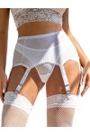 Yummy Bee - Ceinture porte-jarretelles 6 sangles - Waspie taille haute - Sangles métalliques - Ensemble de lingerie - Lingeri