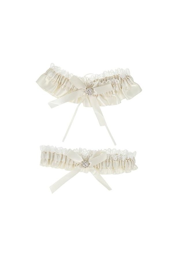 ifundom 1 Paire Jarretière Porte-Jarretelles De Demoiselle dhonneur Garder Les Femmes Anneau De Cuisse Nœud Papillon Jambe F