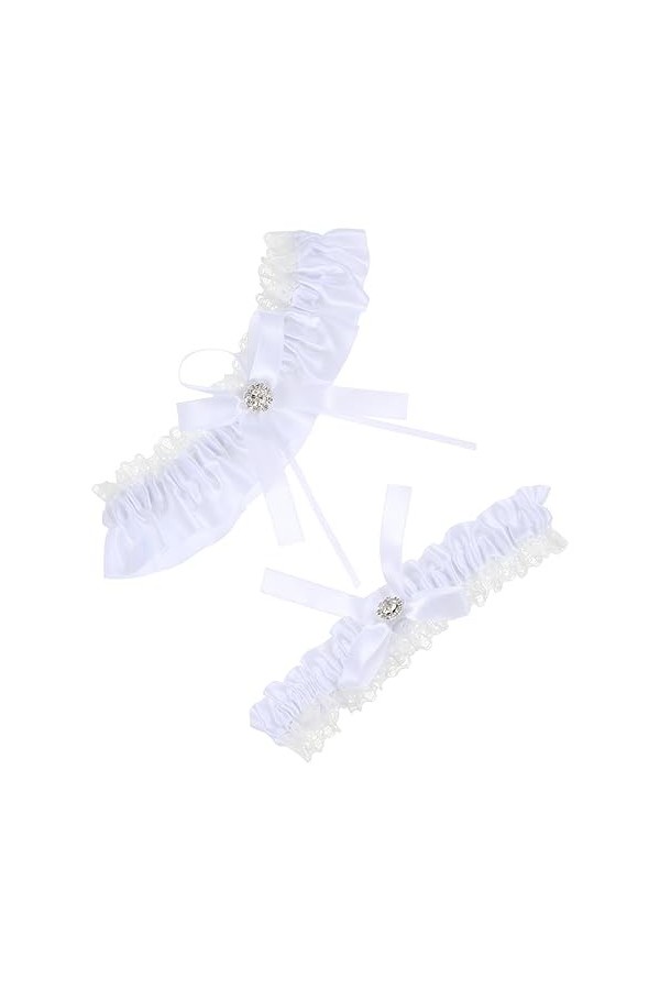 ifundom 1 Paire Jarretière Porte-Jarretelles De Demoiselle dhonneur Garder Les Femmes Anneau De Cuisse Nœud Papillon Jambe F