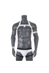 Hommes bandoulière Poitrine Harnais scène Danse Clubwear Hauts érotiques Sexy Jambe Anneau Slips Ensemble de sous-vêtements-B