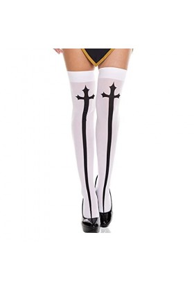 WEITING Femmes Sexy Uniformes Halloween Cosplay Costumes Fantaisie Robes De Soirée-Chaussettes -Blanc-M-Cosplay Costume