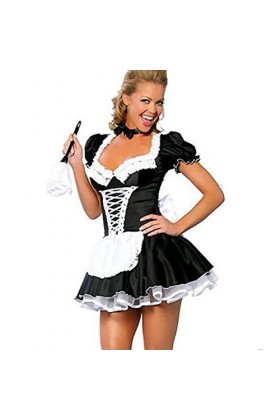 Discoball Mesdames Français Maid Costume Fantaisie Sexy Maid Outfit Cosplay Robe pour Femmes