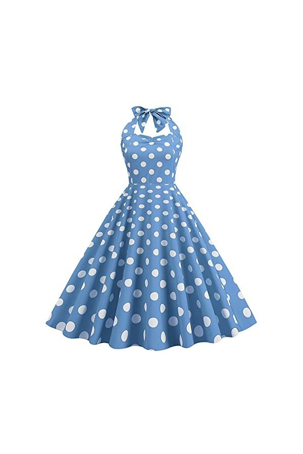 Hepburn Robe de soirée vintage années 50 avec épaules dénudées et dos nu sans manches - Swiss Dot - Taille haute - Robe de co