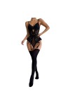 Lingeries Fille Femmes Sexy Maille Lingerie Dentelle Lingerie 3 pièces Ensemble sous-vêtements Sexy avec Chaussettes Lingerie