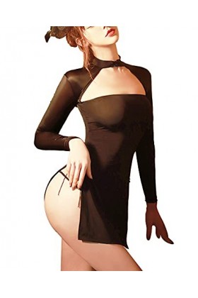 Cosplay Lingerie Sexy Cheongsam Anime Babydoll Costume Charmant Style Chinois Noir 