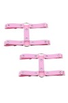 alisikee Lot de 2 Harnais de Jambe en Cuir élastique réglable 2 rangées Style Punk pour Femme - Noir - Taille M