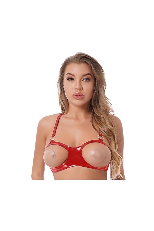 Lingerie Erothique Sexy Soutien-Gorge Ouvert Mamelons Exposés Lingerie,Rose,XL