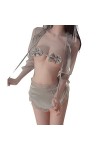 Temptshow Tablier en dentelle japonaise pour cosplay - Pyjama en maille - Noir et blanc