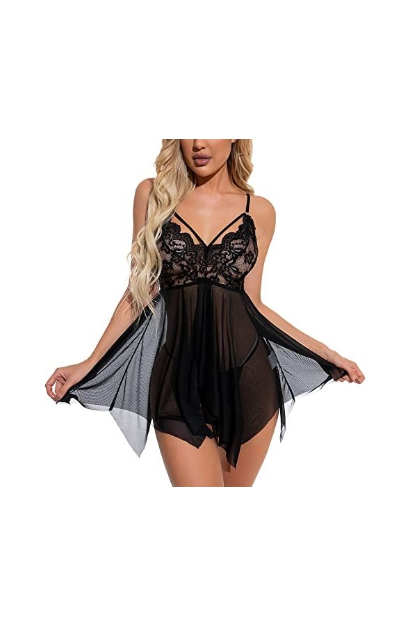Lingerie Erothique Sexy Grande Érotique Lingerie Ouvert Vêtements Ensemble Sensuelle Culotte Vetements Transparent Valentin H